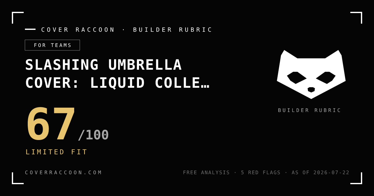 Slashing Umbrella Cover: Liquid Collective