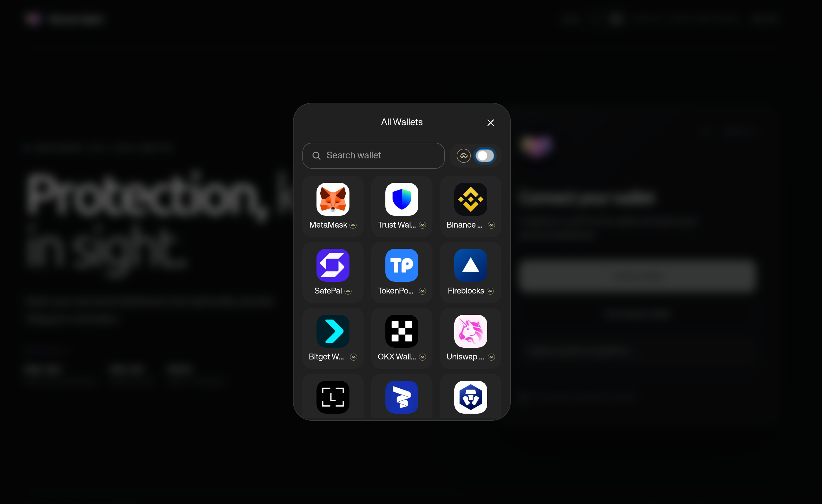 Wallet-Auswahl von Reown AppKit